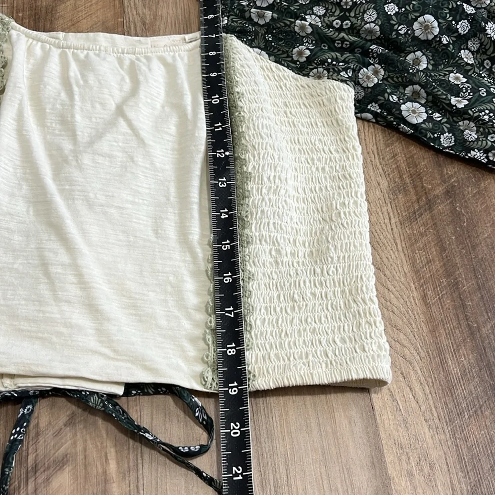 Anthropologie Forever That Girl Moss Shabby Chic Corset Back Shirt Size Medium M